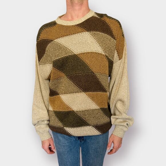 Vintage 90s St. John's Bay Tan Brown Sweater Size XXL - Picture 2 of 6